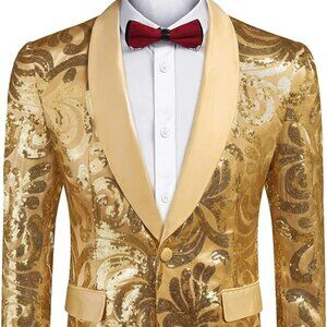 Gold jacket with sequin design